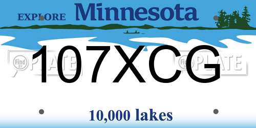 107XCG Minnesota License Plate