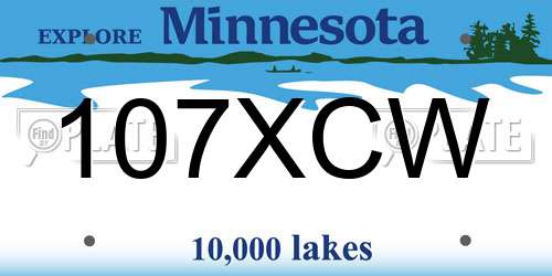 107XCW Minnesota License Plate