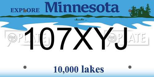 107XYJ Minnesota License Plate