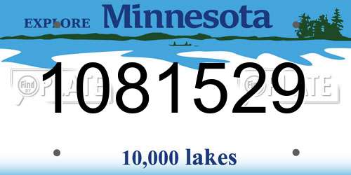 1081529 Minnesota License Plate
