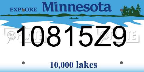 10815Z9 Minnesota License Plate