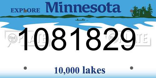1081829 Minnesota License Plate