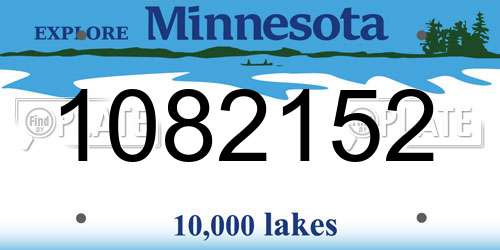 1082152 Minnesota License Plate