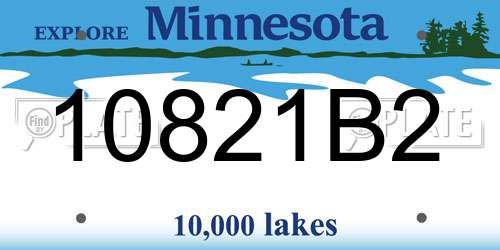 10821B2 Minnesota License Plate