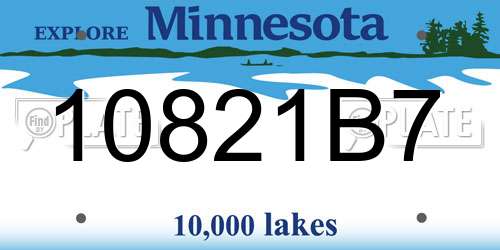 10821B7 Minnesota License Plate