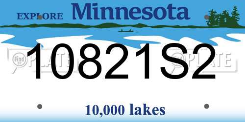 10821S2 Minnesota License Plate