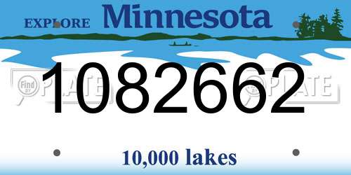 1082662 Minnesota License Plate