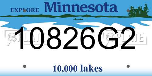 10826G2 Minnesota License Plate