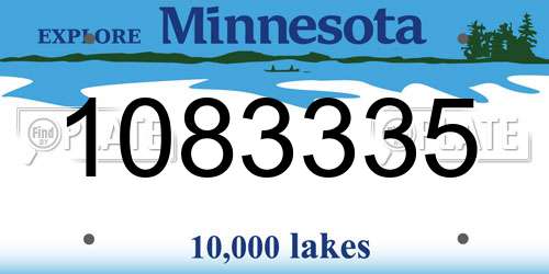 1083335 Minnesota License Plate