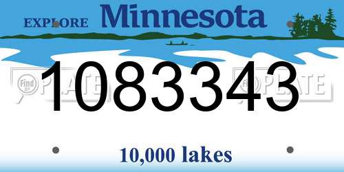1083343 Minnesota License Plate