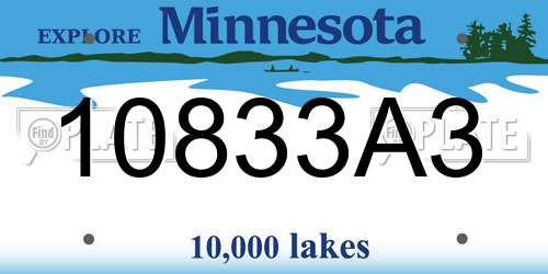 10833A3 Minnesota License Plate
