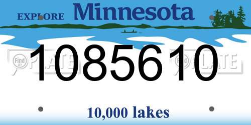1085610 Minnesota License Plate