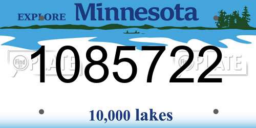 1085722 Minnesota License Plate