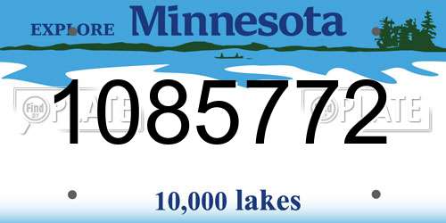 1085772 Minnesota License Plate