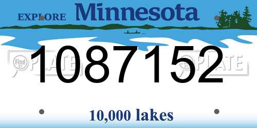 1087152 Minnesota License Plate
