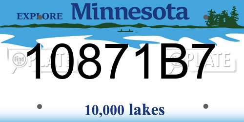 10871B7 Minnesota License Plate