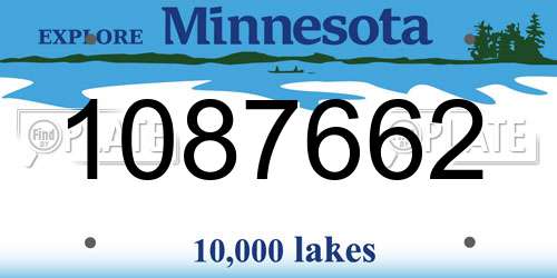 1087662 Minnesota License Plate