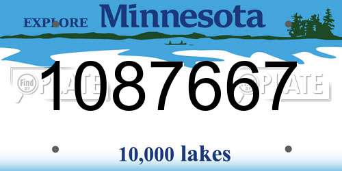 1087667 Minnesota License Plate