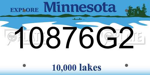 10876G2 Minnesota License Plate