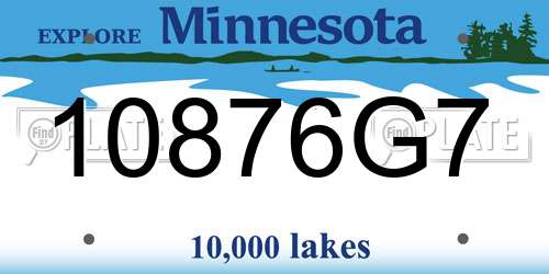 10876G7 Minnesota License Plate