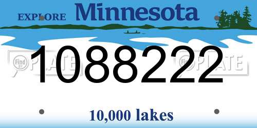 1088222 Minnesota License Plate