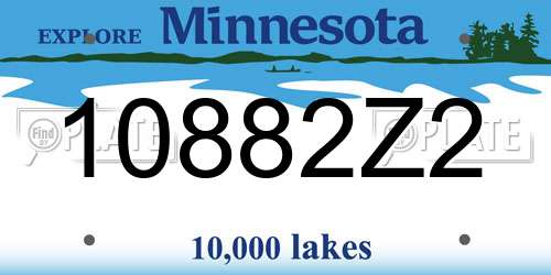 10882Z2 Minnesota License Plate