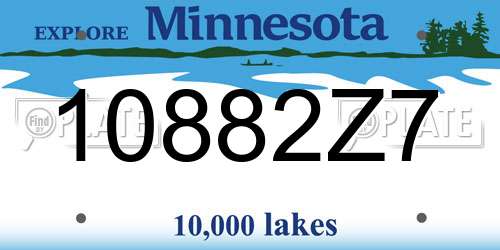 10882Z7 Minnesota License Plate