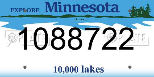 1088722 Minnesota License Plate