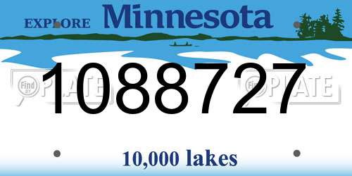 1088727 Minnesota License Plate