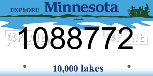 1088772 Minnesota License Plate