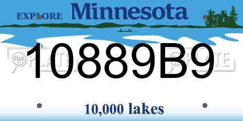 10889B9 Minnesota License Plate