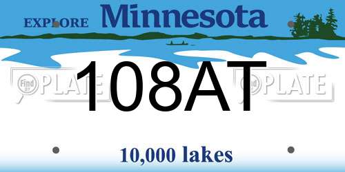 108AT Minnesota License Plate