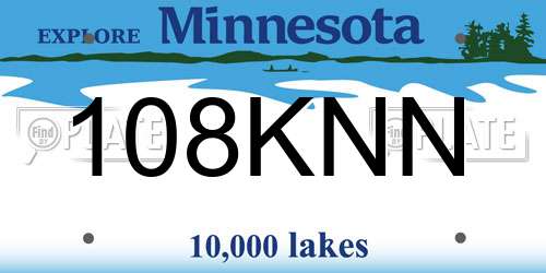 108KNN Minnesota License Plate