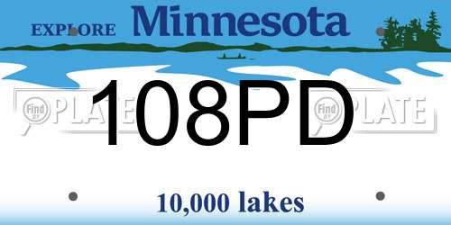 108PD Minnesota License Plate