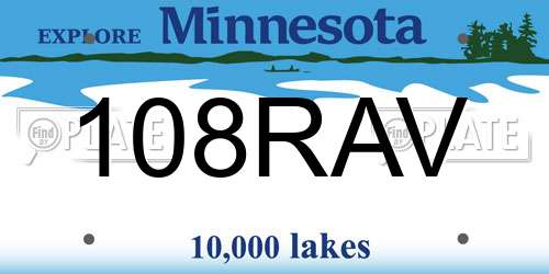 108RAV Minnesota License Plate