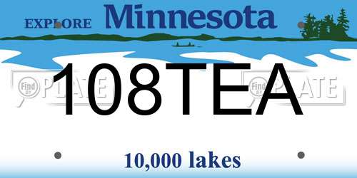 108TEA Minnesota License Plate