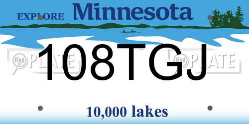 108TGJ Minnesota License Plate