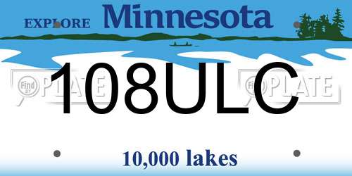 108ULC Minnesota License Plate
