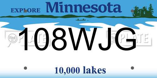 108WJG Minnesota License Plate