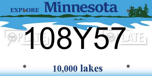 108Y57 Minnesota License Plate