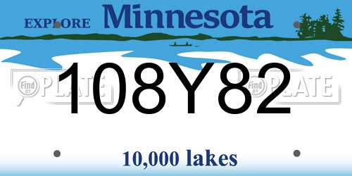 108Y82 Minnesota License Plate