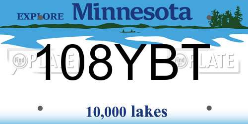108YBT Minnesota License Plate
