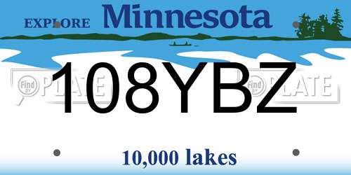 108YBZ Minnesota License Plate