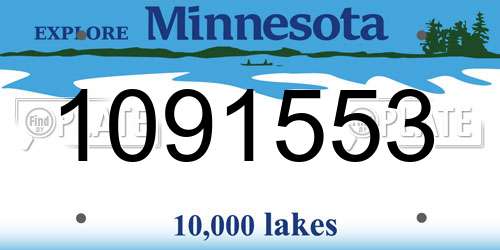 1091553 Minnesota License Plate