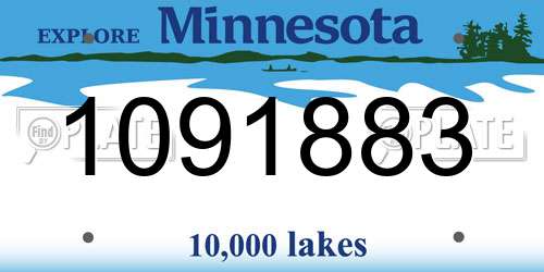 1091883 Minnesota License Plate