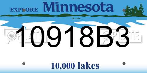 10918B3 Minnesota License Plate