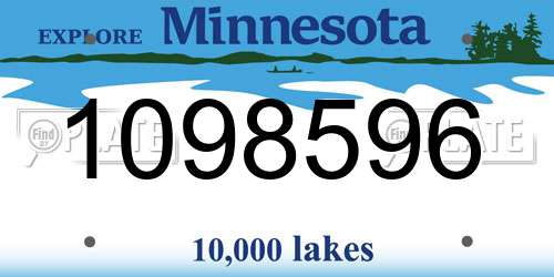 1098596 Minnesota License Plate