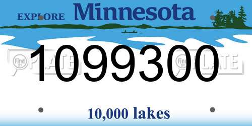 1099300 Minnesota License Plate