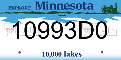 10993D0 Minnesota License Plate