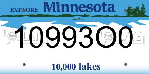 10993O0 Minnesota License Plate
